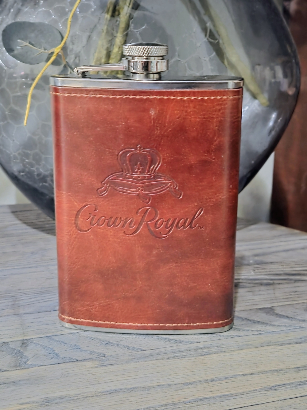 Crown Royal Leather-Covered Flask